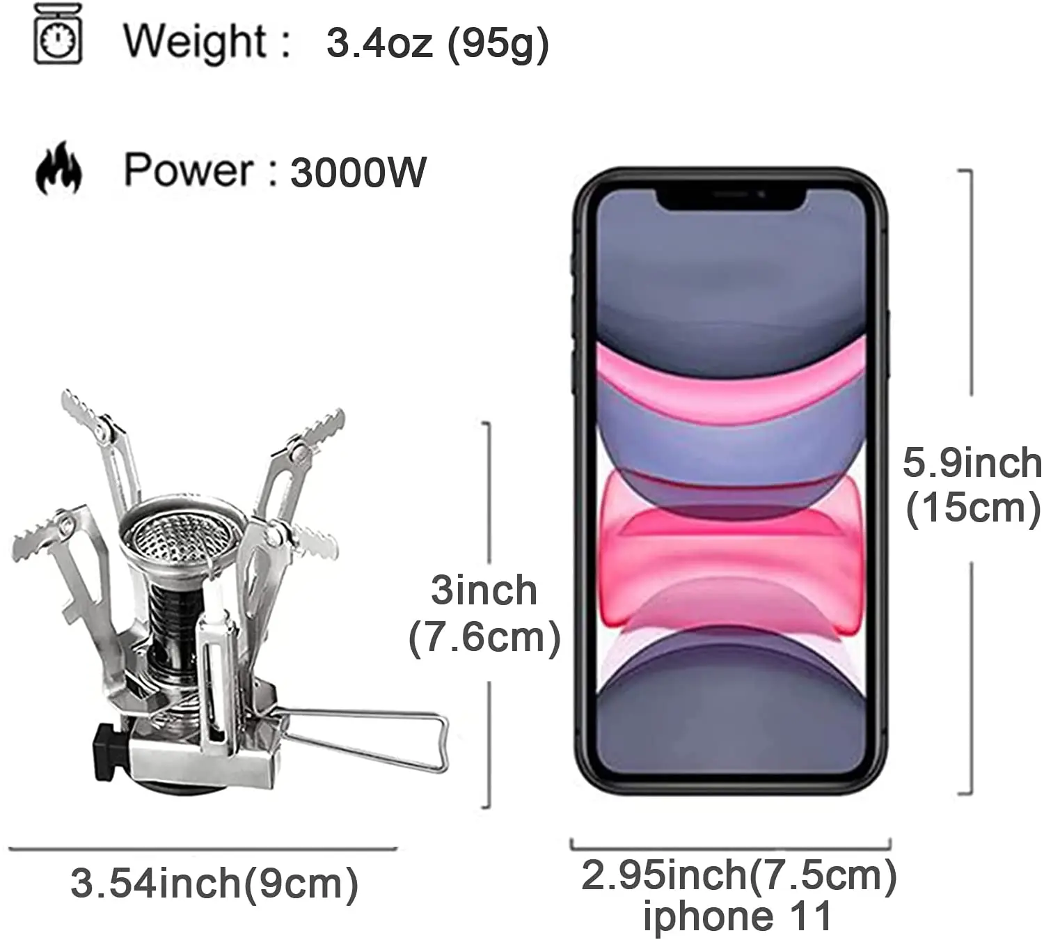 Ultralight Backpacking Stove with Piezo Ignition Portable Mini Stove for Outdoor Camping Hiking Cooking Hunting Fishing