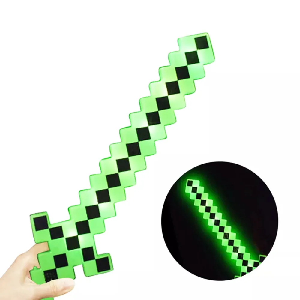 Hot Promotional Party Supplies Light Up Toys Kids Favor Gift Led Flashing Swords Light-Up Toys Glowing Led  Mosaic Pixel Sword