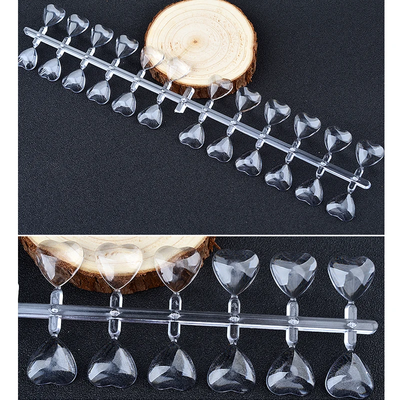 48 pcs  Full Cover White Clear Natural Almond Water Drop heart oval shape Acrylic False Nail Tips Janpan