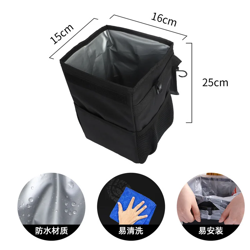 Custom logo Car Organizer Foldable Leakproof Trash Can Waterproof  Waste Basket Garbage Hanging Storage Organizer Cooler Bag