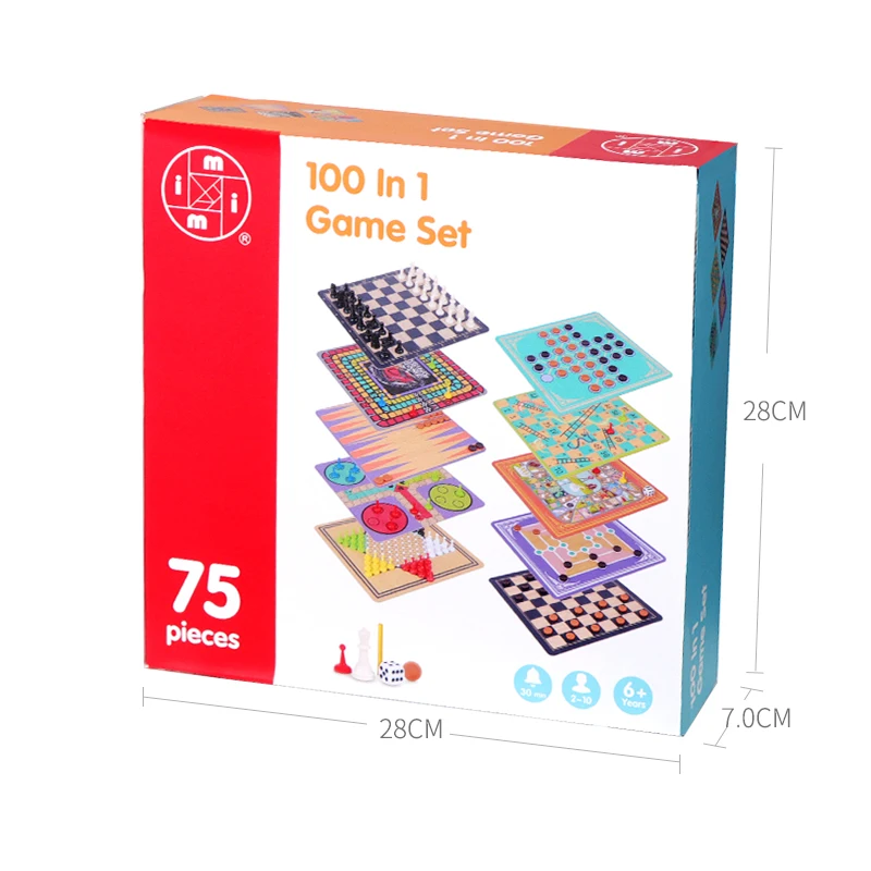 Wholesale High Quality Kids Playing 100 in 1 Desktop Strategy Interactive Board Ludo Games Set