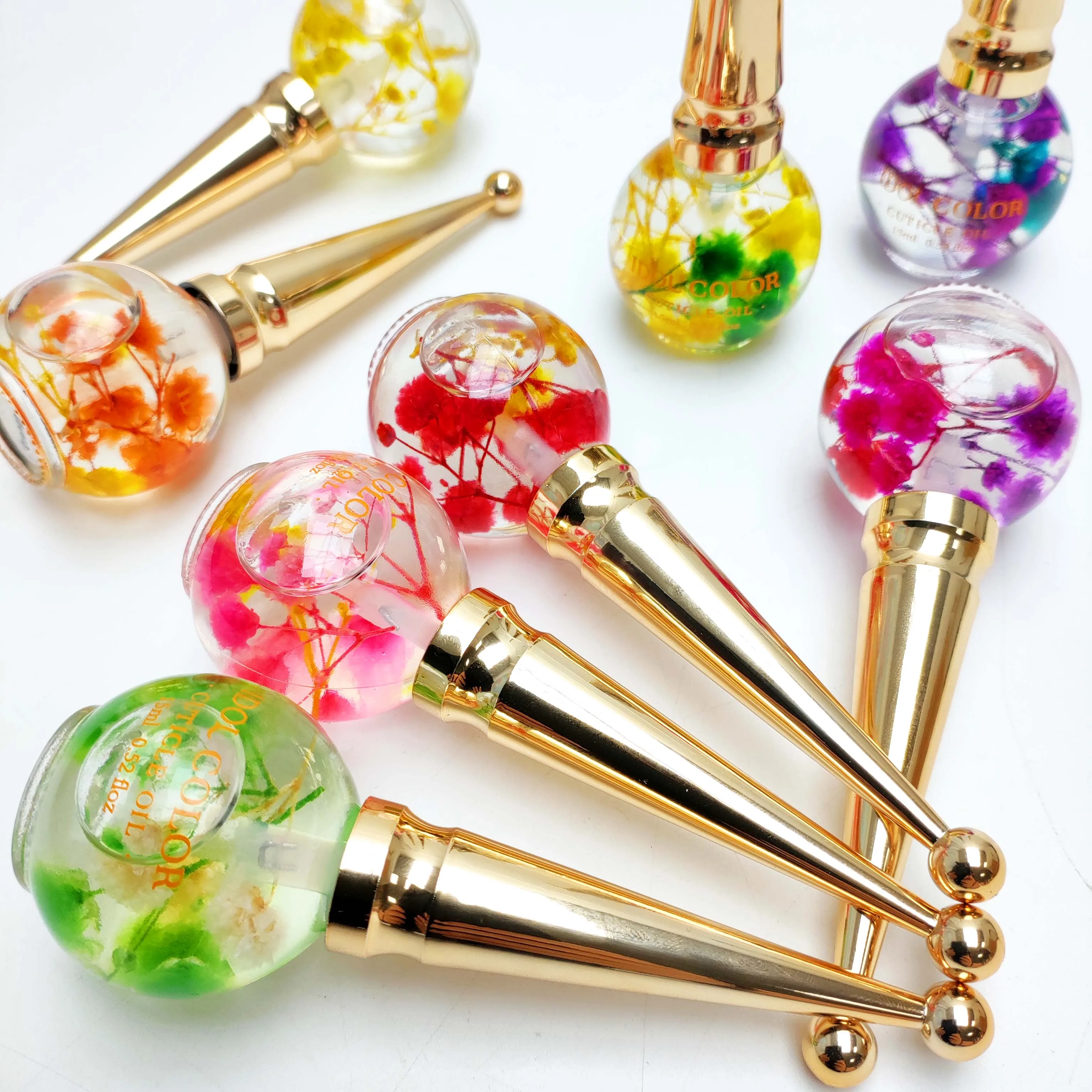 Most Popular Organic Natural Dried Flower Cuticle Care Oil Revitalizer Custom Strawberry Nail Oil Manufacturers Bottles Packing