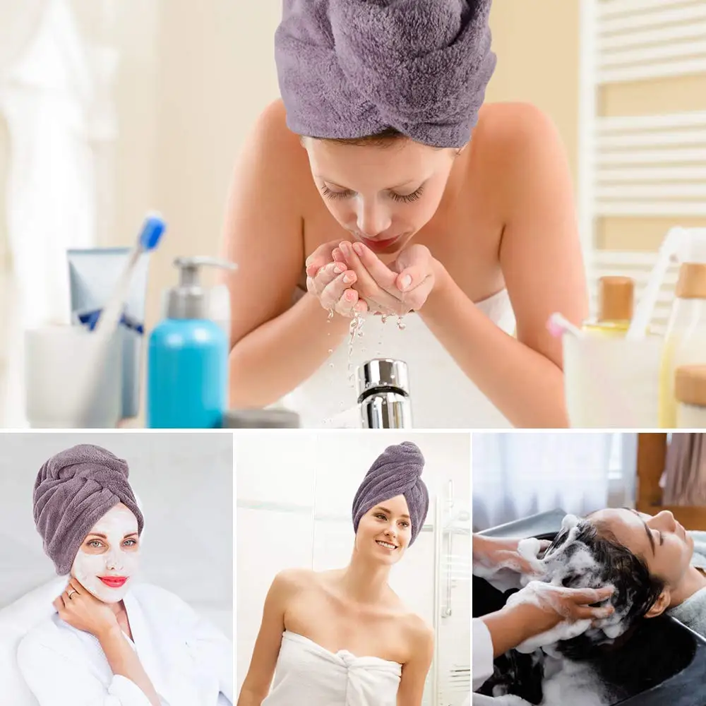 Полотенце для сушки волос из микрофибры, мягкое абсорбирующее