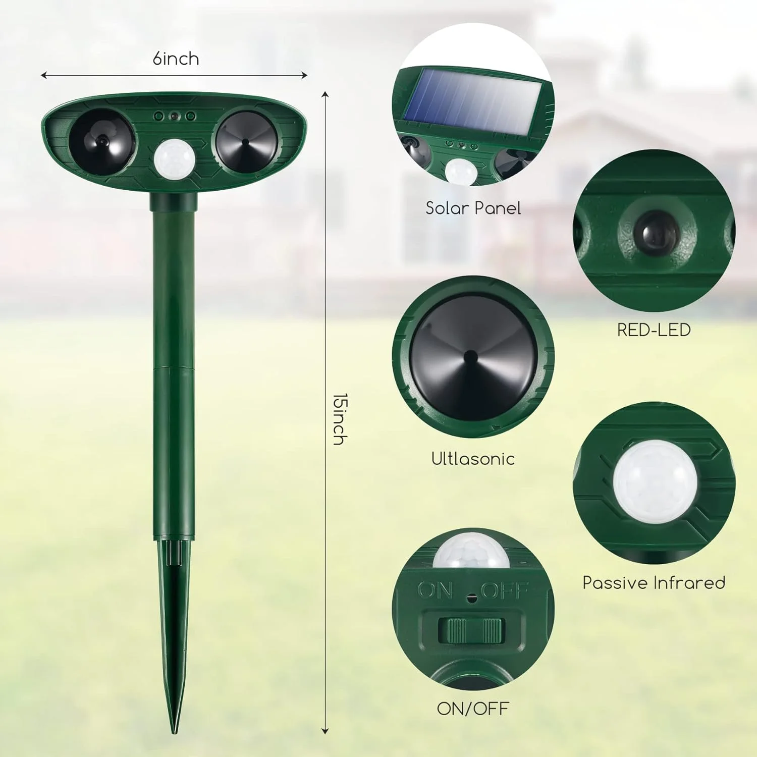 Motion Sensor Animal Deterrent Scare Away Raccoon Squirrel Coyote Skunk Repellent Yard Deer Devices Solar Animal Repeller