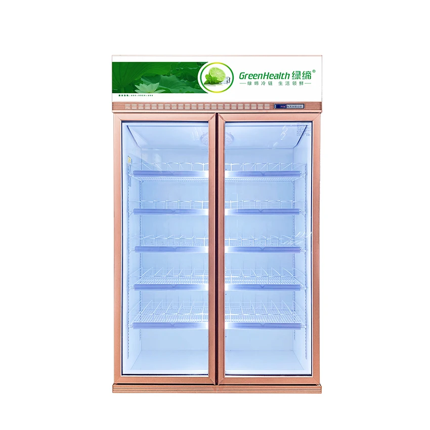 Free Frosted Supermarket Retail Shop Inverter Chiller Glass Door Refrigerator Drinks Display Fridge