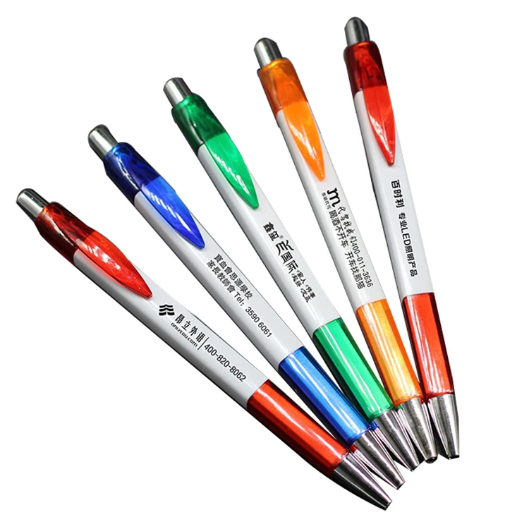 Amerpromo Assorted Color Plastic Pen High Quality Smooth Writing Advertising Ballpoint Pen For Gifts Business office
