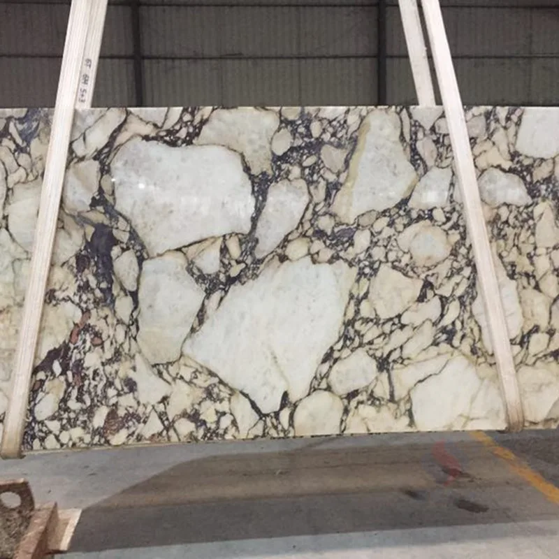 Best Quality Italy Calacatta Viola White Marble Purple Vein Slabs Price For Benchtop And Countertop