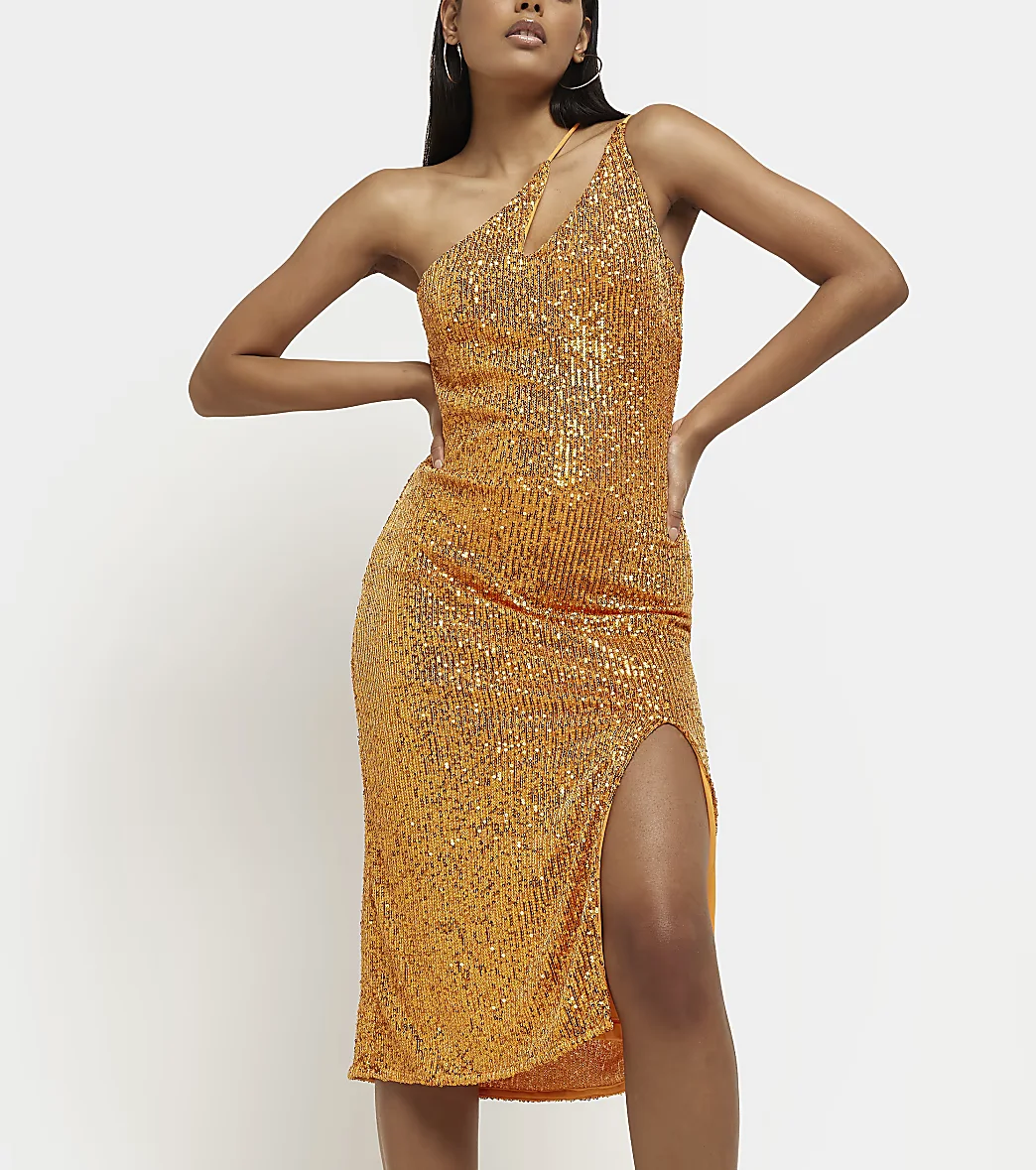 One Shoulder Dress Asymmetrical Ruched Cutout Bodycon Midi Dress for Cocktail Party Wedding Dress