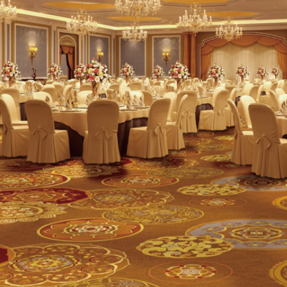3D Printed Custom Loop Pile and Tufted Decorative Carpet 4m Width for Hotel Meeting Room Hallway Wall-to-Wall Full Carpet