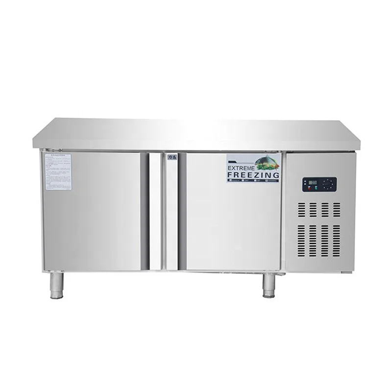 Refrigerated workbench Tea shop horizontal freezer table Fresh dessert shop workbench