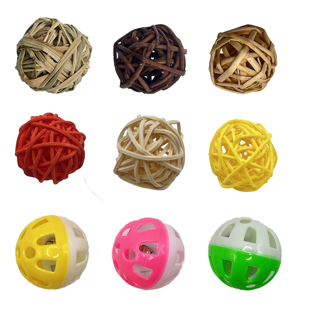 Parrot Rattan Ball Toys Bird Chewing Grind Toys Birdcage Decor Funny Pet Supplies Cage Accessories Bird Playing Toys