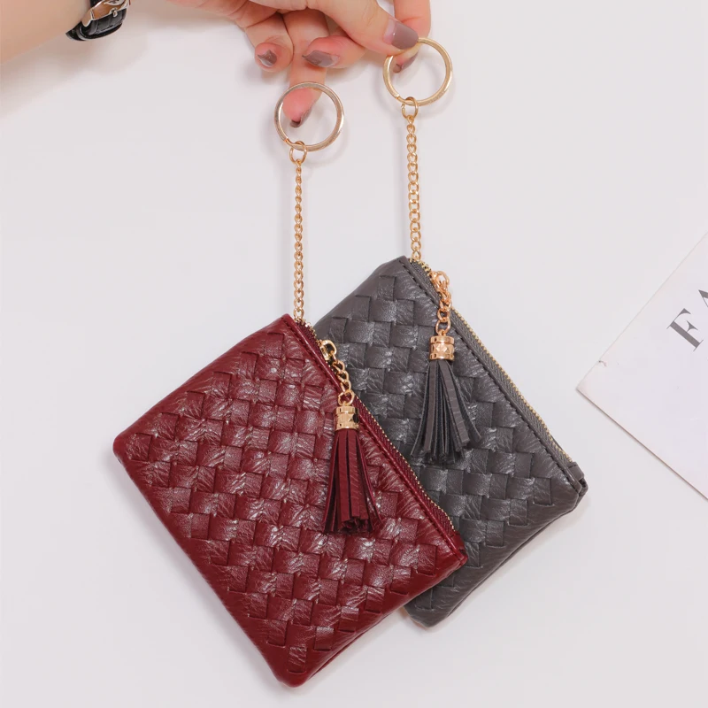 Ladies small delicate cute coin wallet Braided bagmulti-color small purse portable coin purse