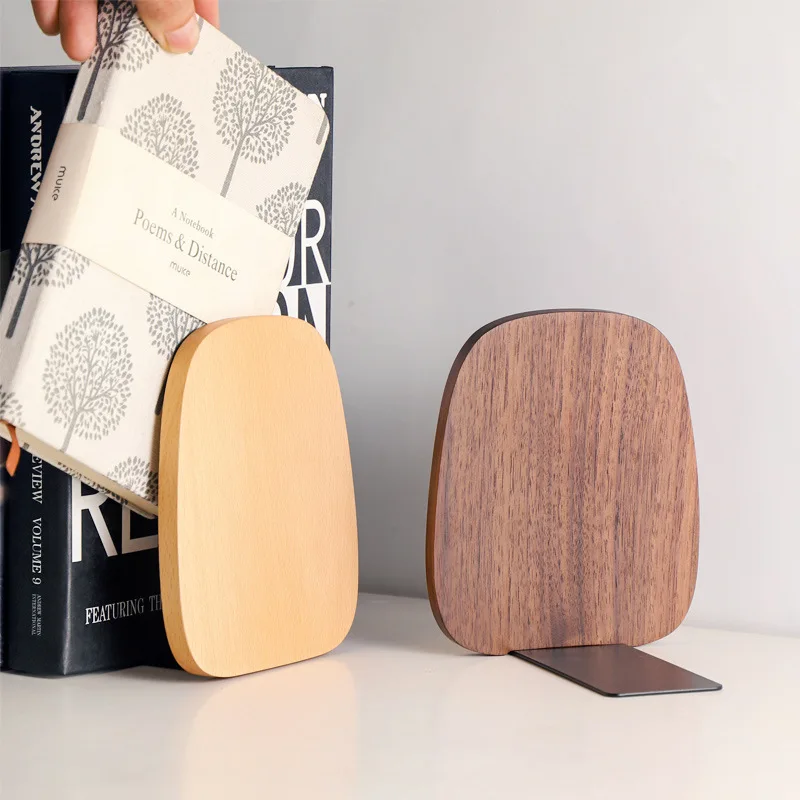 wholesale modern wood and metal book holders wood bookends home decor