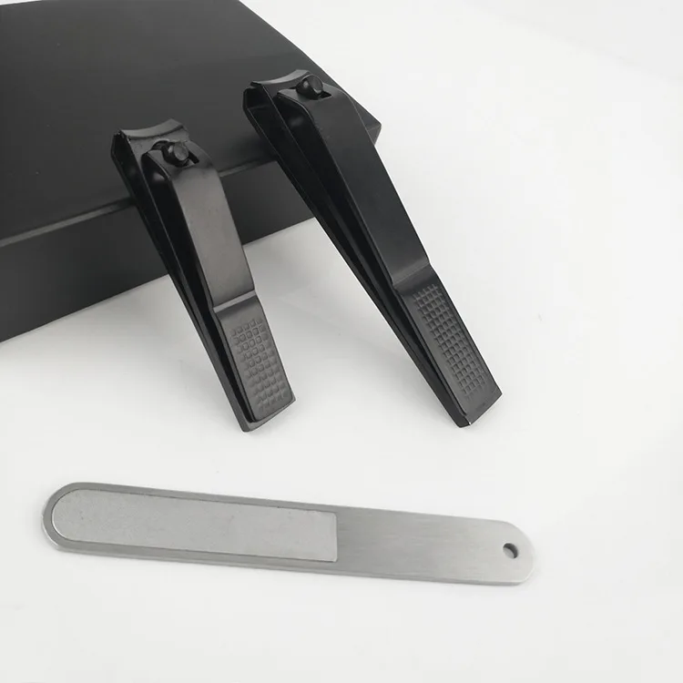 black matte stainless steel 2 pcs nail clippers finger clipper cutter corporate promotional gift customized logo print