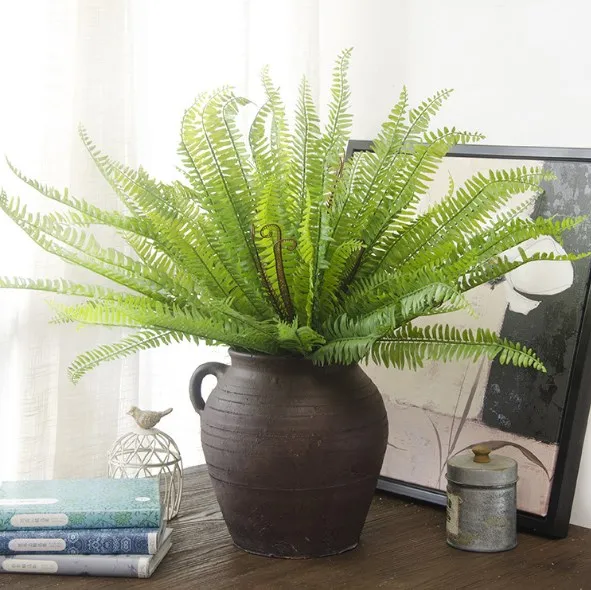 High quality Shrubs Bushes 15 forks Persian Grass Plastic plants Artificial Fern Leaves for indoor outdoor home garden decor