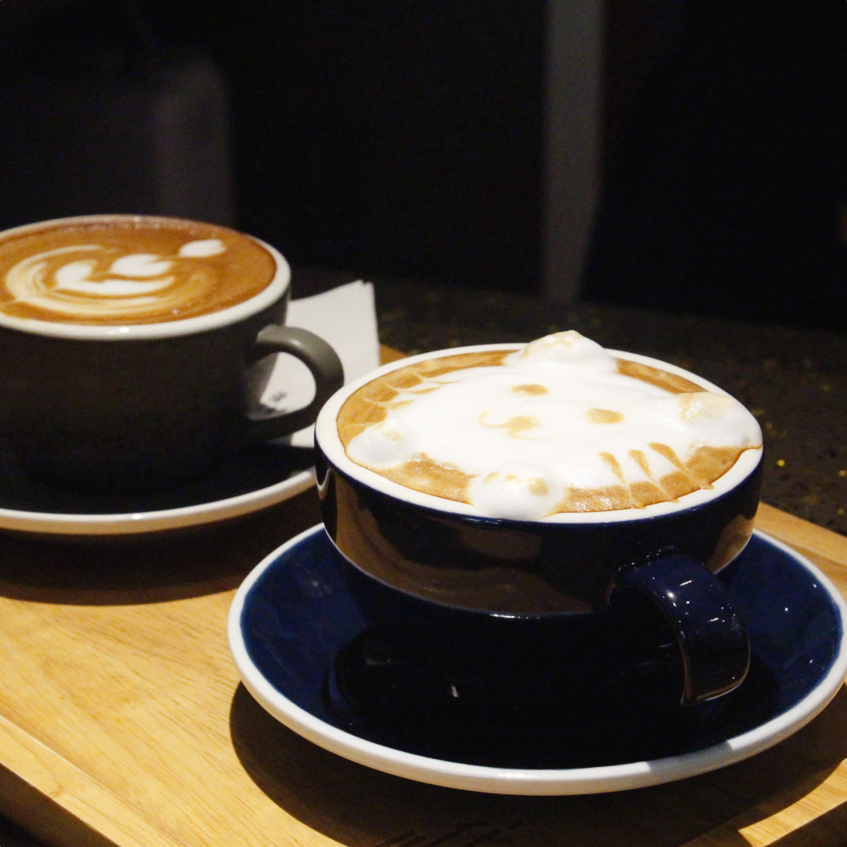 Black Color Ceramic Coffee Cup And Saucer With White Border Porcelain Latte Cappuccino Cups And Saucers For Cafe