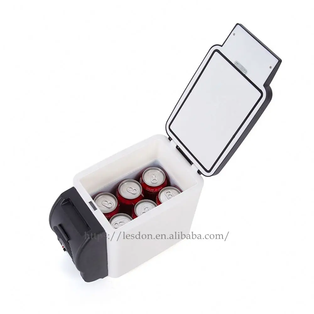 12V multi-function travel refrigerator with 4 beverage hole boxes car electric refrigerator mini 6L car refrigerator
