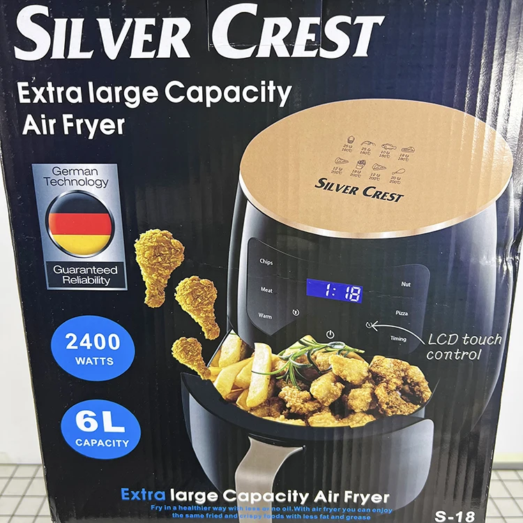 Hot Sale Air Fryers Household Digital Display Air Fryer 6 Liter Oil Free Electric Deep Smart Air Fryers For Kitchen