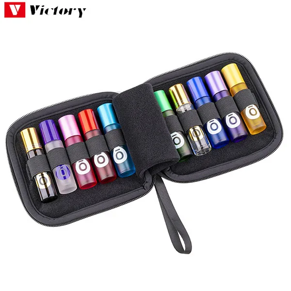 2022 Simple design neoprene protective hold 10pcs 10ml bottle essential oil roller pouch with a webbing handle to carry
