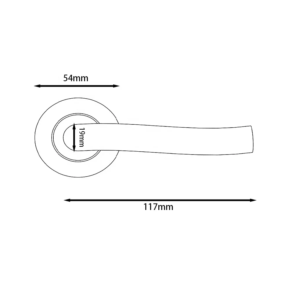 Small Design Aluminum Handle Satin Nickel / Polished Chrome Interior Door Handle