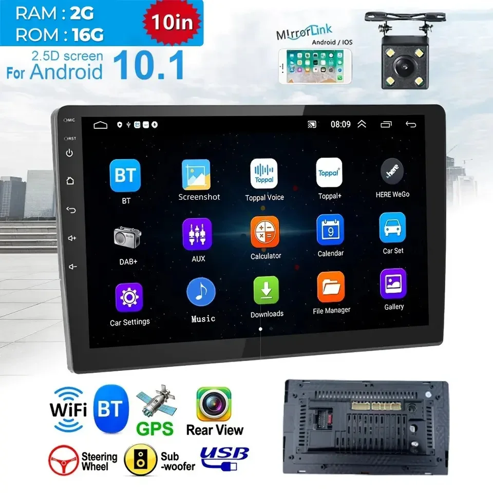 7 Inch Universal 2.5D Touch Screen Android Auto wired Carplay Multimedia 2 Din Car Lcd Dashboard Auto Music Car Video