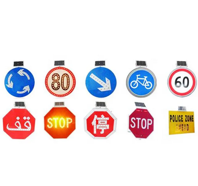 Square Design High Brightness Aluminum Led Stop Sign Solar Powered Road Traffic Signs