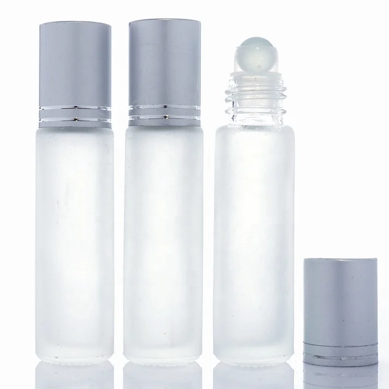Wholesale 3ml 5ml 10ml Amber Essential Oil bottle Roller Frosted Glass Roll On Bottle