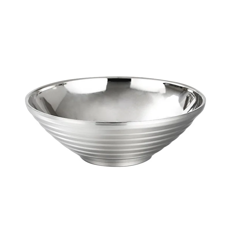 Thickened 304 Stainless Steel Household Double-Layer Insulated Threaded Ragen Household Bowl