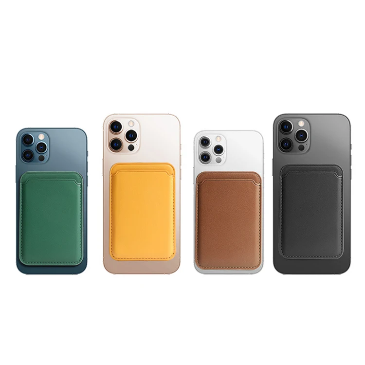 Hot Sale Cell Phone Leather Magnetic Business Wallet Credit Id Magnetic Phone Card Holder