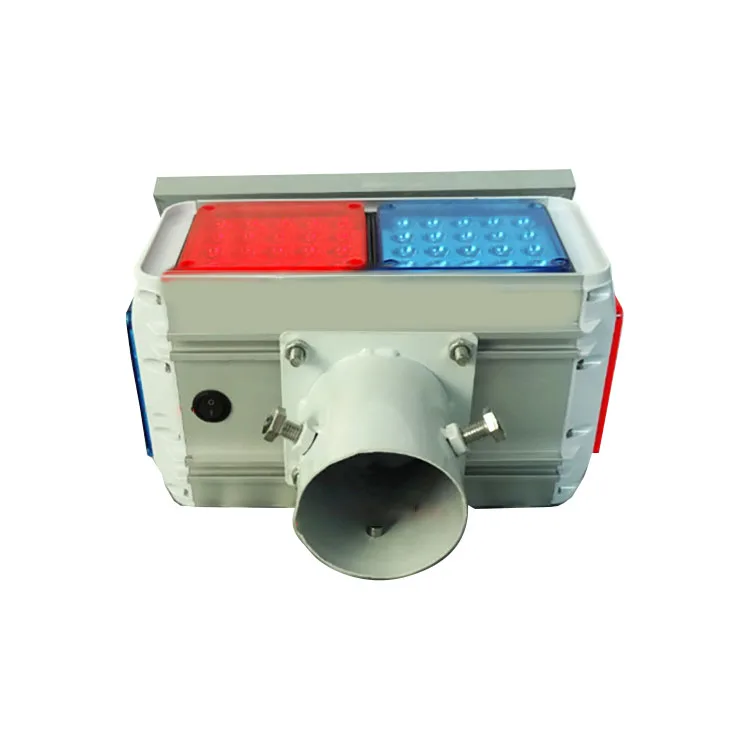 12V Rechargeable LED Solar Strobe Light Waterproof All Sides Traffic Lights Outdoor Red and Blue Flashing Warning Lights