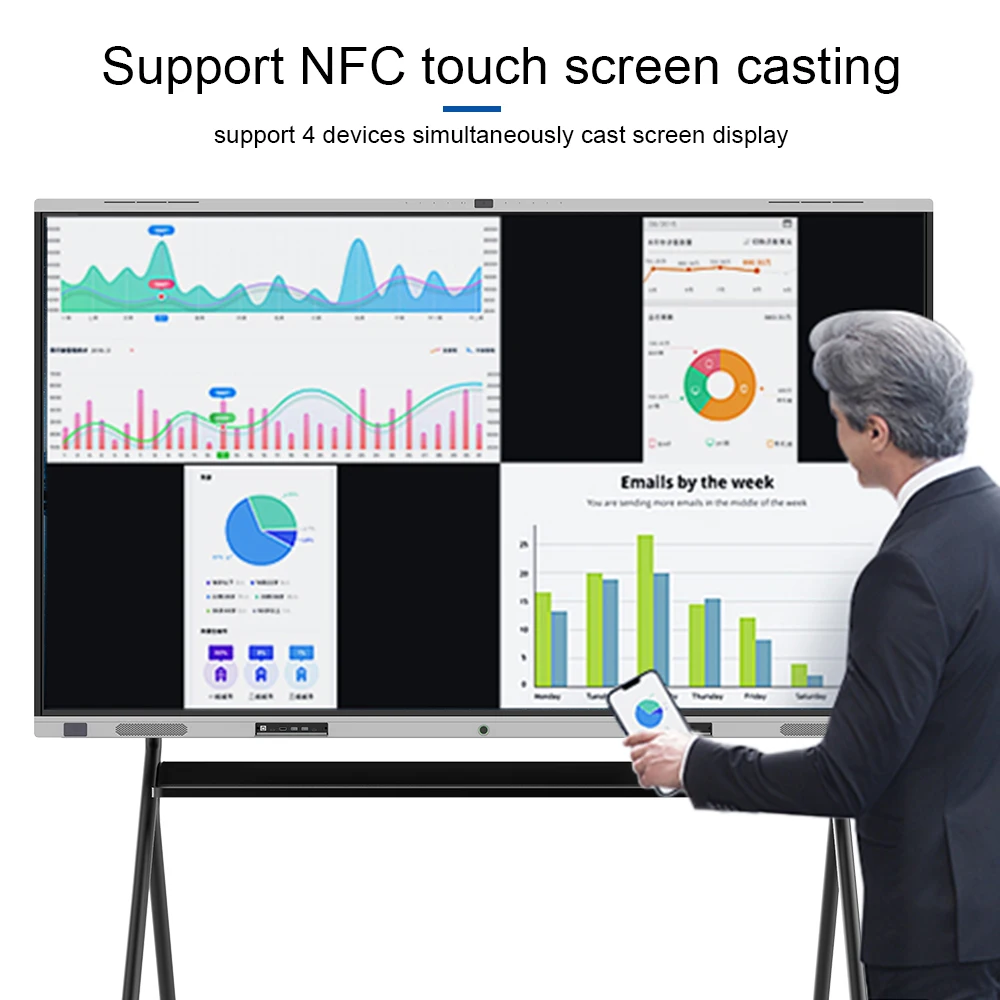 75-дюймовый смарт-телевизор 4k UI ultra hd led samsun сенсорный экран Смарт-доска 65/75 дюймов интерактивная доска