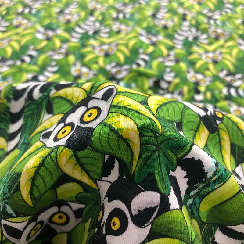 Factory direct supply digital printing fabric 95/5 Custom Print Cotton Lycra Spandex Fabric For Kids