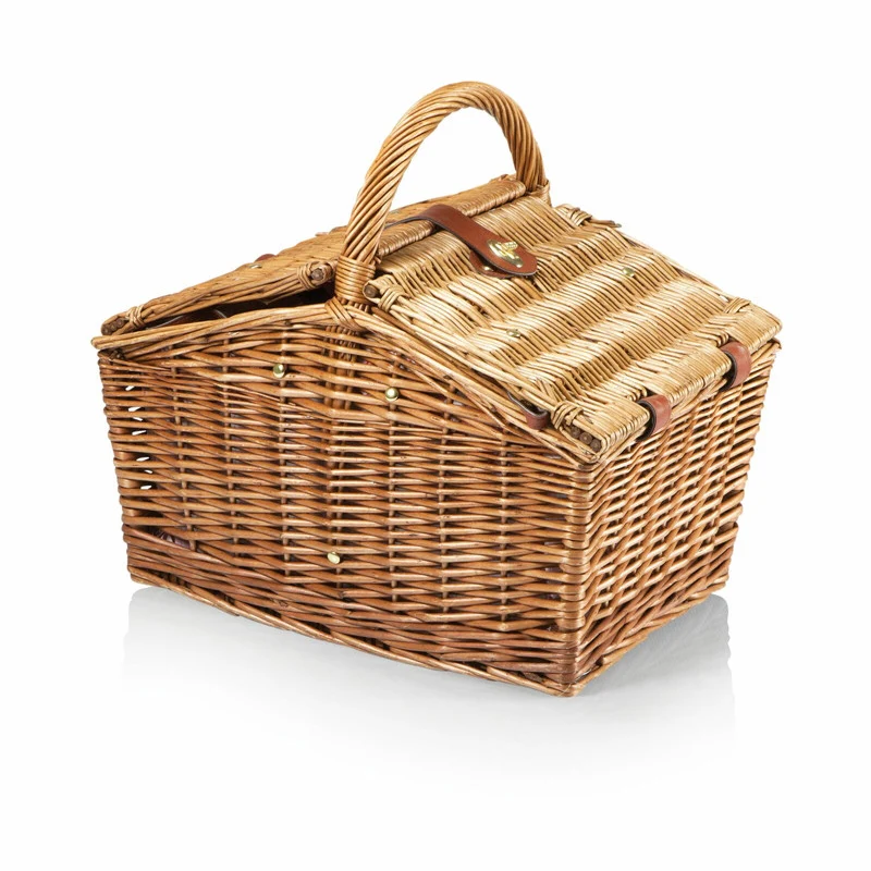 Eco-friendly Handmade Hamper Wicker Willow Storage Picnic Basket for 2 person