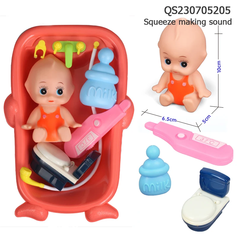 QS 2023 Trending Products 13CM Swimming Doll Bathtub Shower Plastic Baby Bathing Toys For Kids