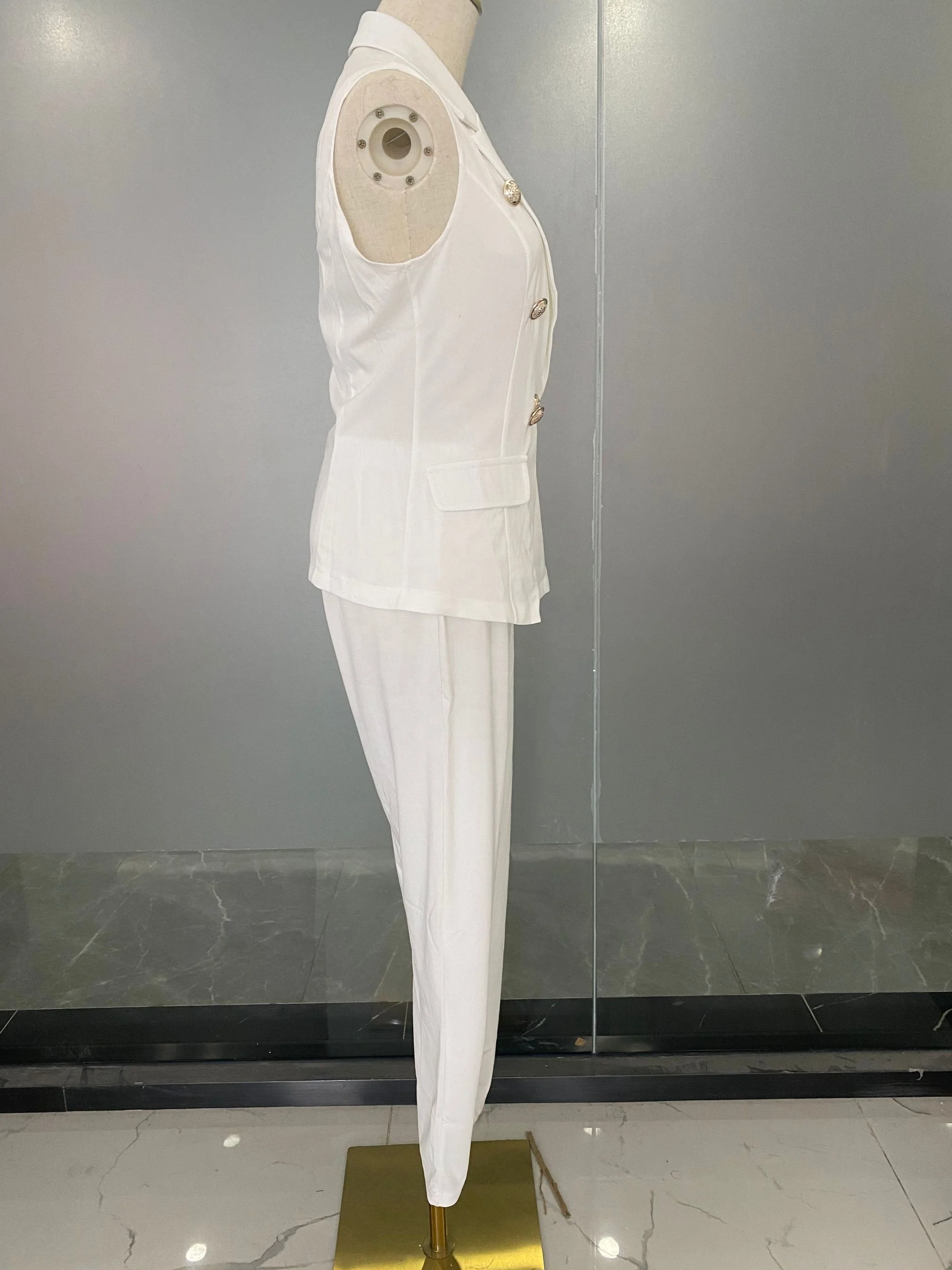 Женский офисный костюм из двух предметов, жилет и брюки в европейском и американском стиле