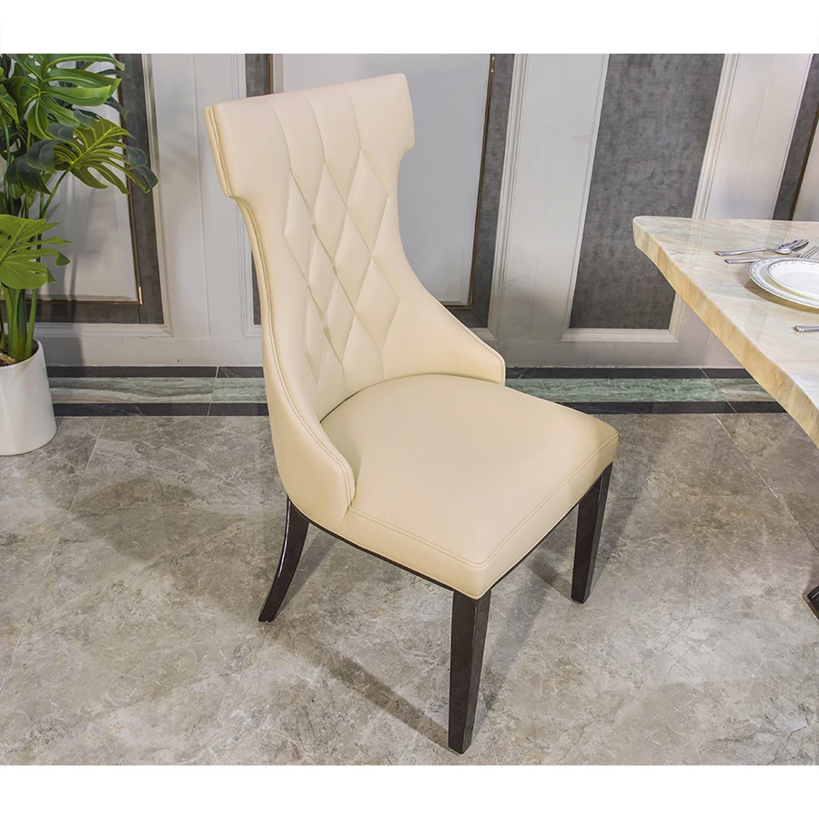 Velvet Home Dining Chair Set Chrome Plating Upholstered Wooden Furniture Dining Room Foam Enclosed