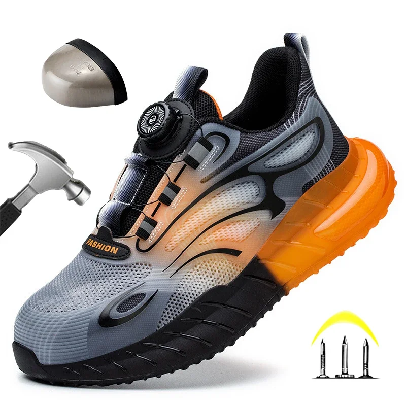 Indestructible Shoes 1218 Puncture-Proof Anti-smashing Worker Sneakers Breathable Womens Steel Toe Cap Work Safety