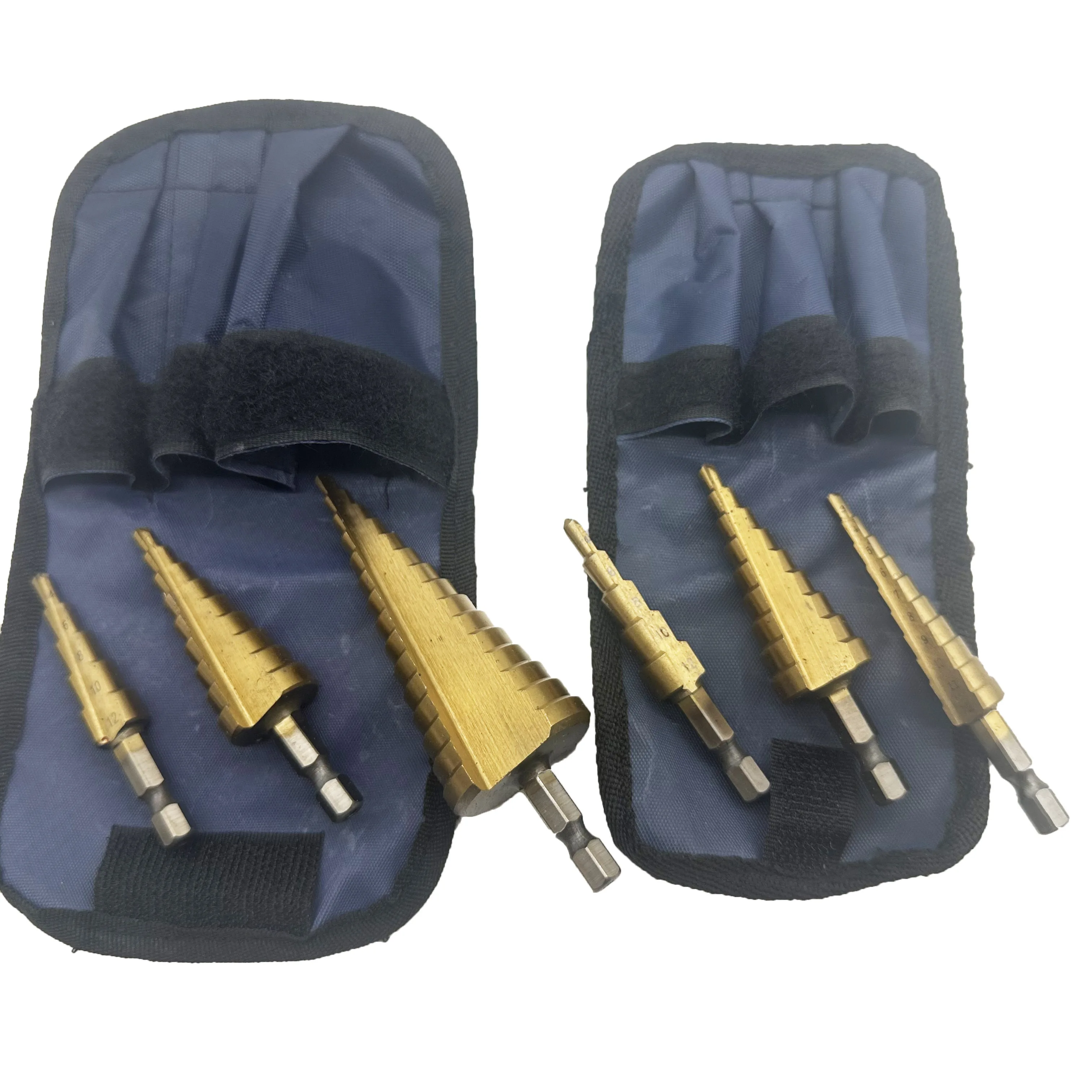 AutoErizo 3PCS set step drill straight flute spiral flute customized drill hex shank step drill bit set Titanium coated