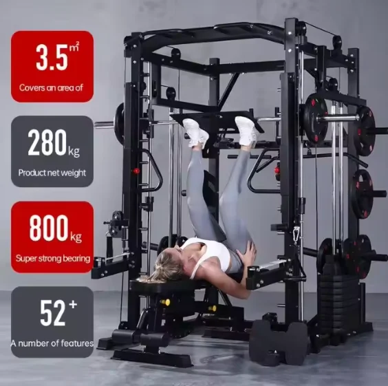 HT Commercial Smith Machine Trainer Deep Squat Frame Type Horizontal Push Frame Multifunctional Gantry Fitness Equipment