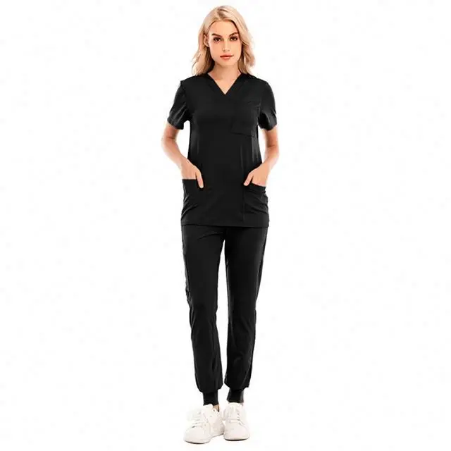 wholesale Plus Size nurse sets Medical suit women polyester rayon spandex scrub tops uniform