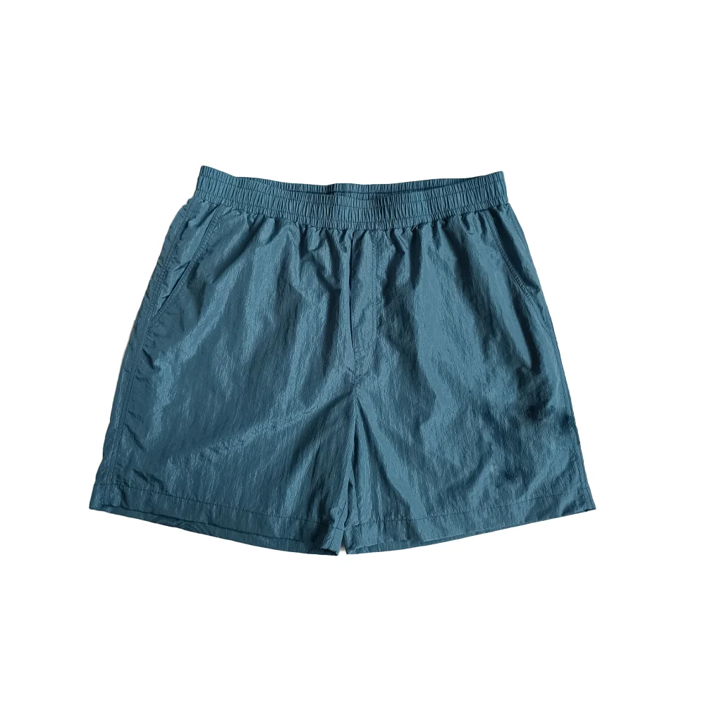 Custom Mens Nylon Metal ECONYL Swim Button Short Summer Blank Workout Swimwear Beach Gym Mens Track Breathable Nylon Shorts Men