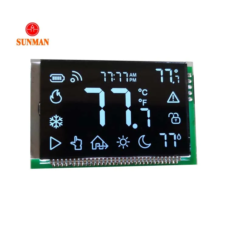  Customized Size TN FSTN VATN BTN Black VA LCD Display Custom 7 segment Monochrome screen for Digital Temperature