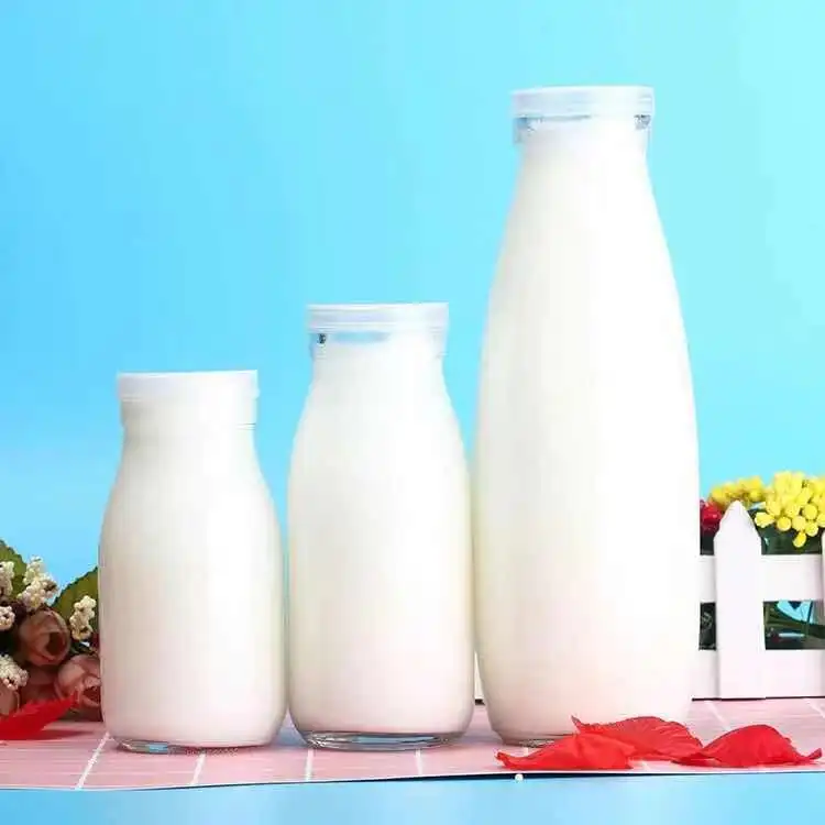 Empty 250ML 300ML 500ML Milk Bottle Glass Drinking Bottle Beverage Glass Bottle