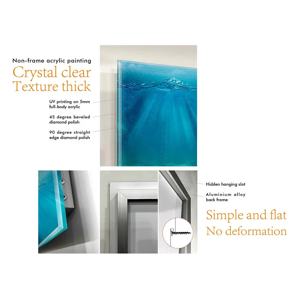 Hot Sales Crystal Clear Animal Black&White Tiger Acrylic Wall Art Prints Canvas Art Work Acrylic Painting Oil Painting for House