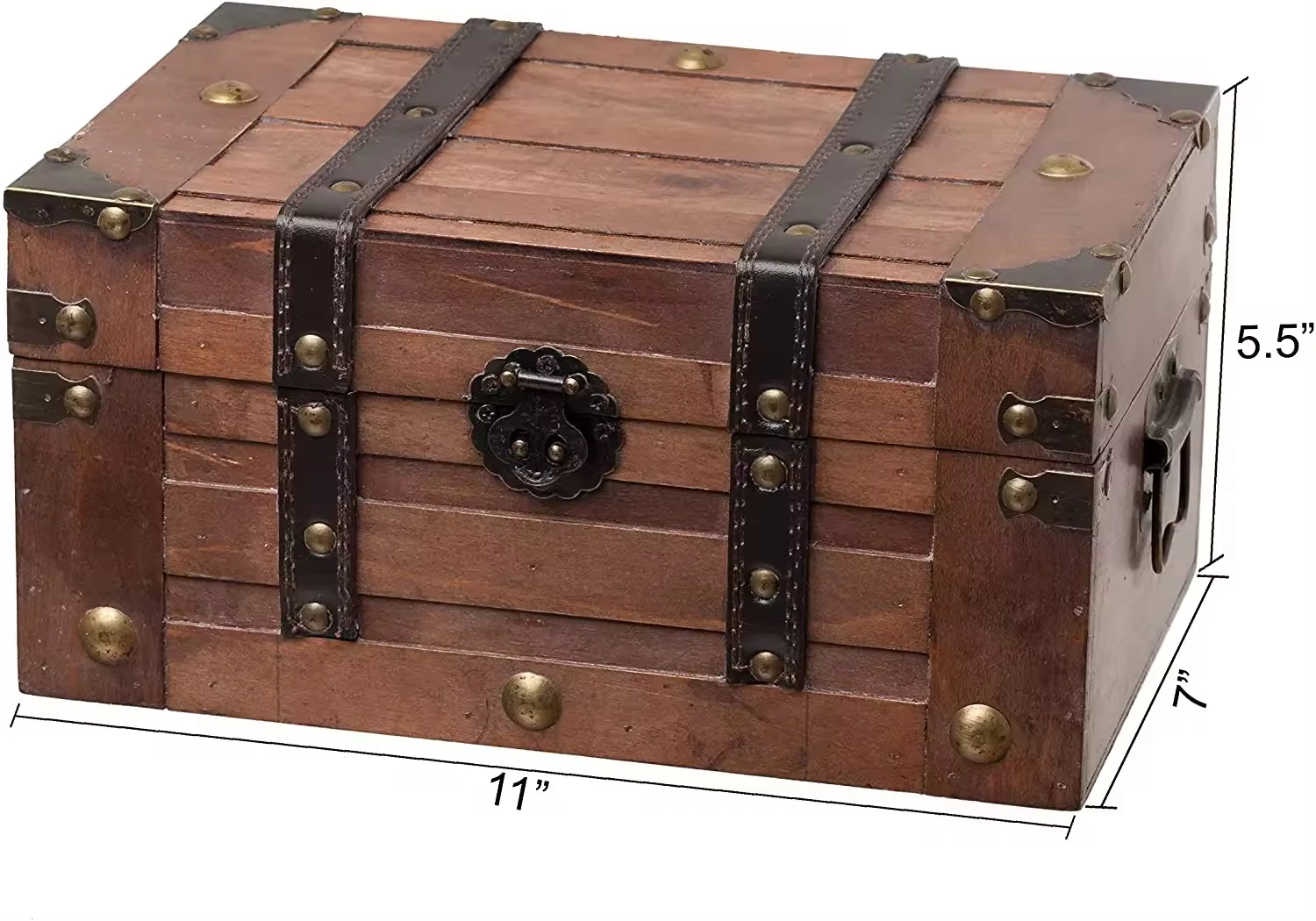 Custom size vintage treasure chest handmade antique large wood packaging box