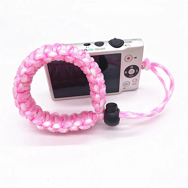 Factory sales cheap paracord camera wrist strap handmade custom bracelet wristband adjustable fit small cameras