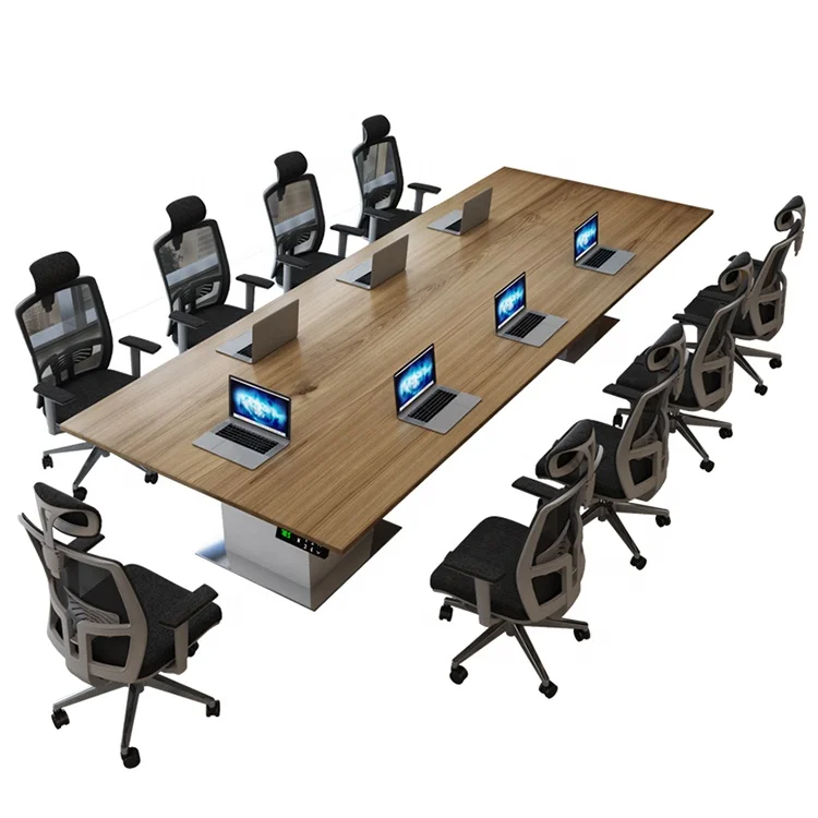 Dual motor standing desk 2021 electric conference table modern 10 seats office meeting table
