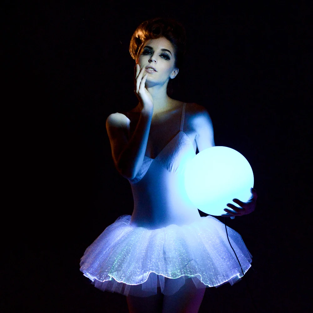 luminous led light up fiber optic clothing adult professional ballet tutu skirt
