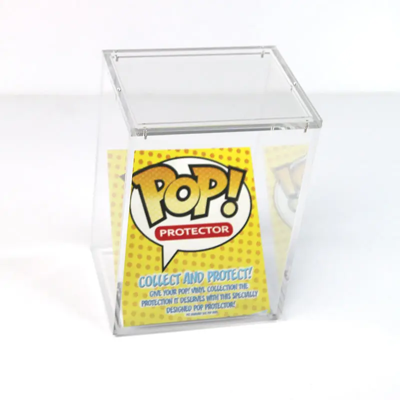 4 Inch Acrylic Cartoon Figures Protector Funko Pop Display Box with Magnetic Stackable Lid