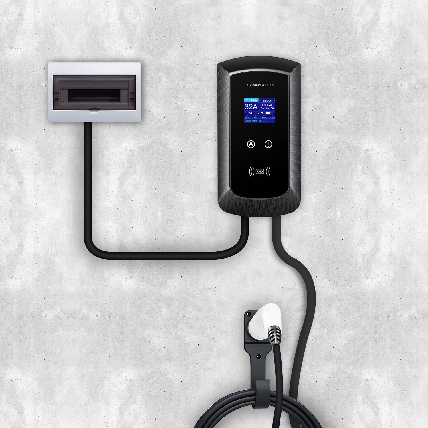OEM ODM Available TYPE 2  Wallbox EV Charger Station TYPE 2 EV Charger EVSE  Wallbox 11KW 32A 480V with APP WIFI RFID